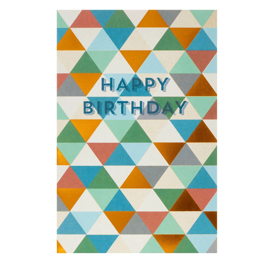 George Home Geometric Birthday Card General Household ASDA   