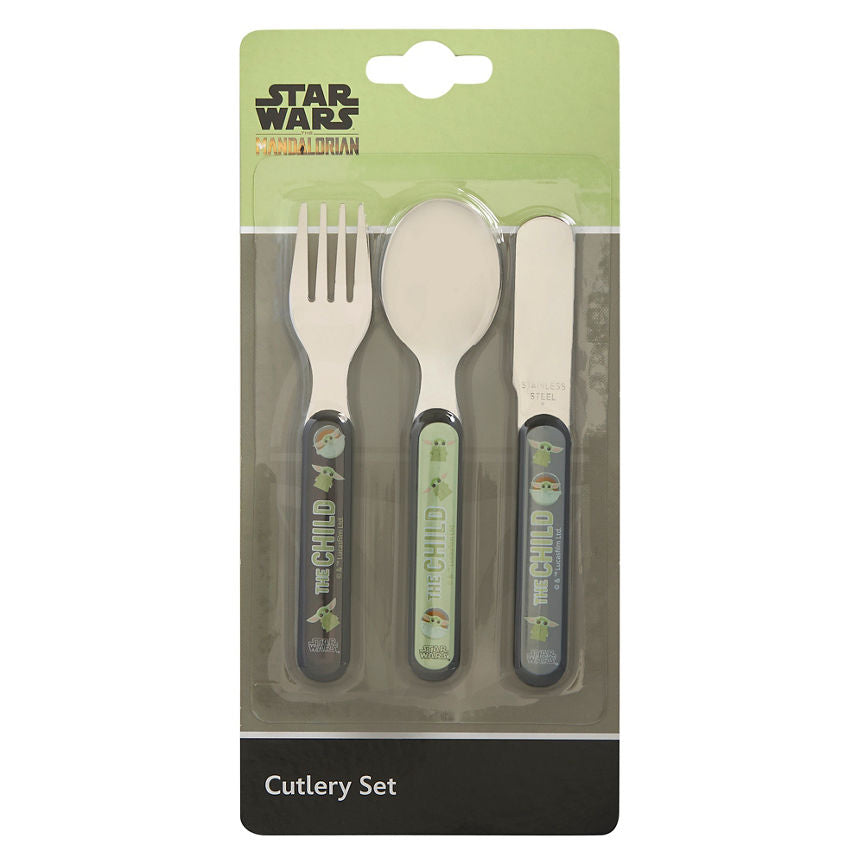 Star Wars The Mandalorian 3pc Metal Cutlery Set General Household ASDA   