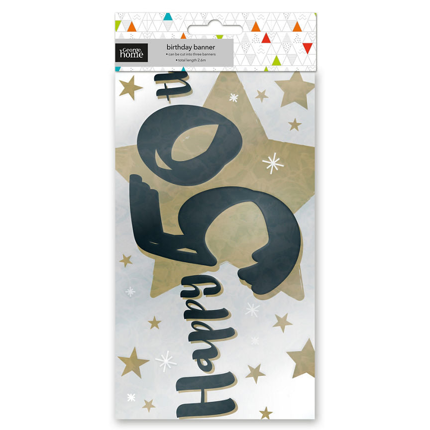 George Home Happy 50th Birthday Foil Banner General Household ASDA   