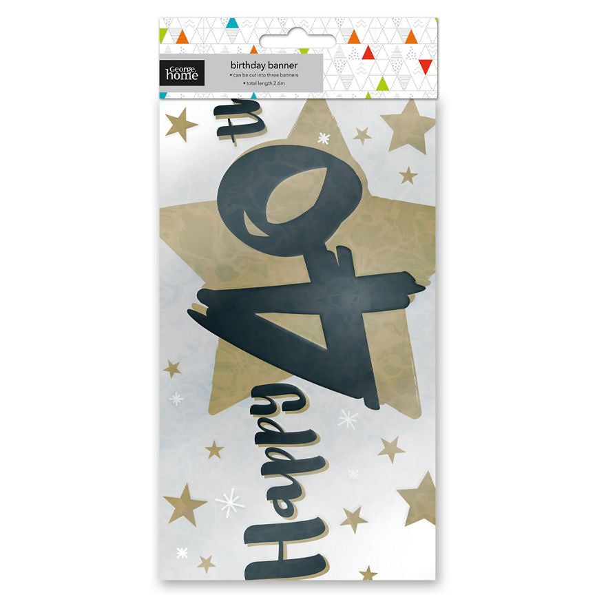 George Home Happy 40th Birthday Foil Banner General Household ASDA   