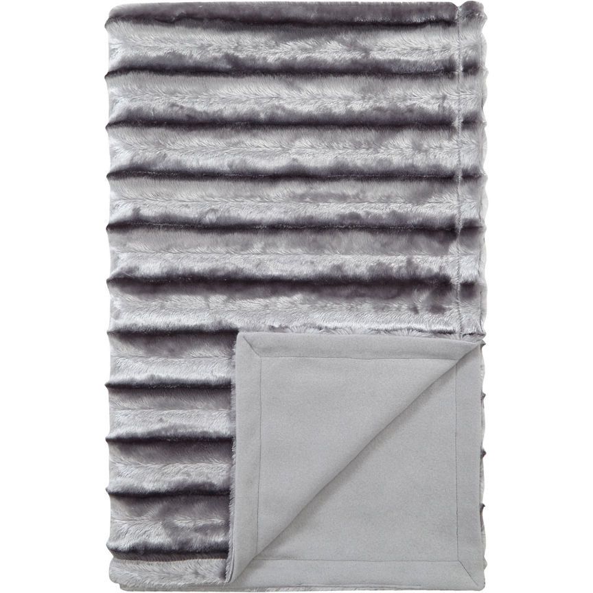 George Home Ribbed Embossed Super Soft Faux Fur Throw