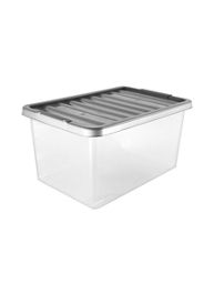 George Home 27L Plastic Storage Box with Silver Lid - McGrocer
