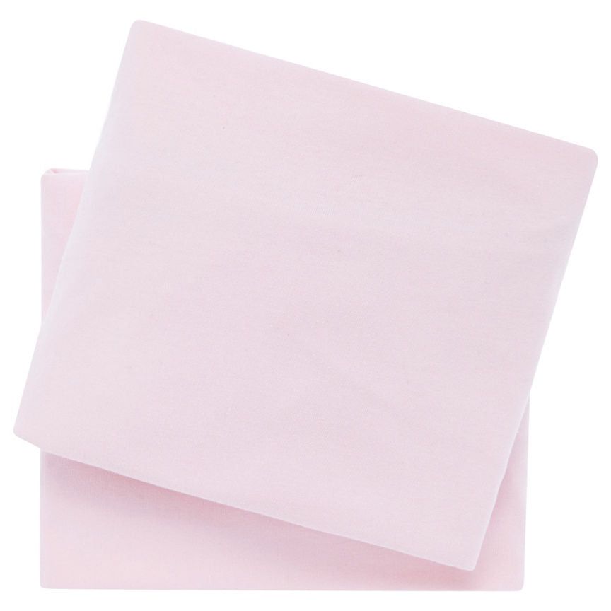 George Home Pink Jersey 2 pk Cot Sheets