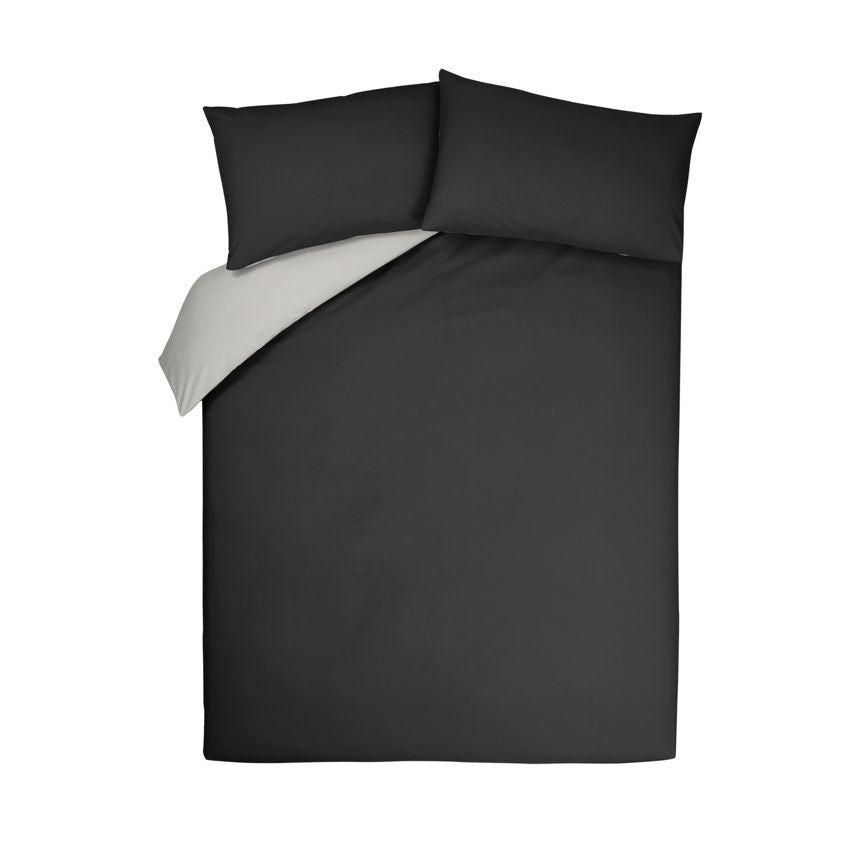 George Home Black Reversible Double Duvet Cover