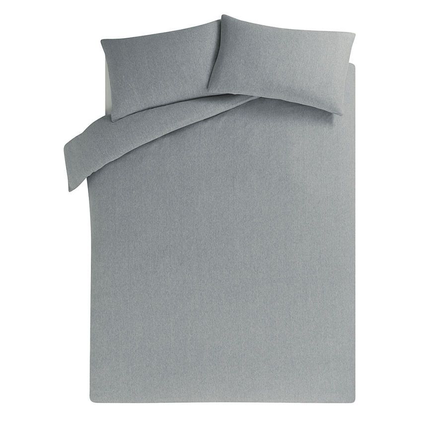 George Home Grey Jersey Bed King Duvet Set