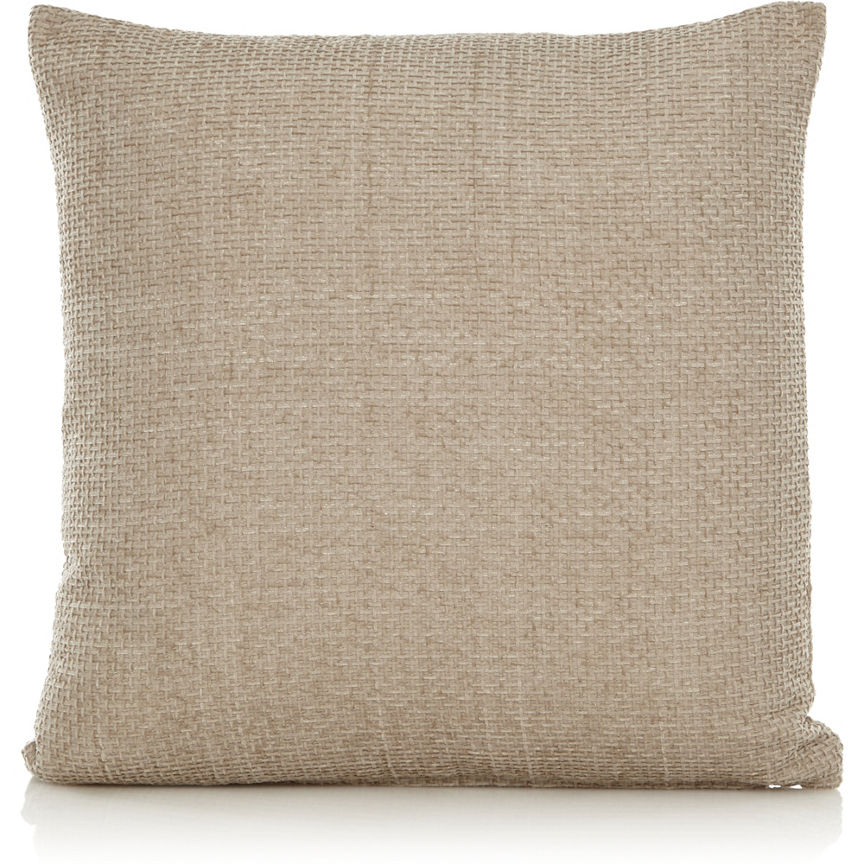 George Home Chenille Hopsack Cushion Natural General Household ASDA   