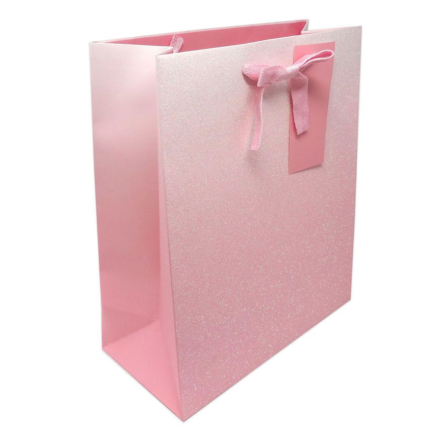 George Home Large Pink Glitter Ombré Gift Bag