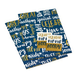 George Home Navy Blue Celebrate Hip Hip Hooray Gift Wrap Set General Household ASDA   