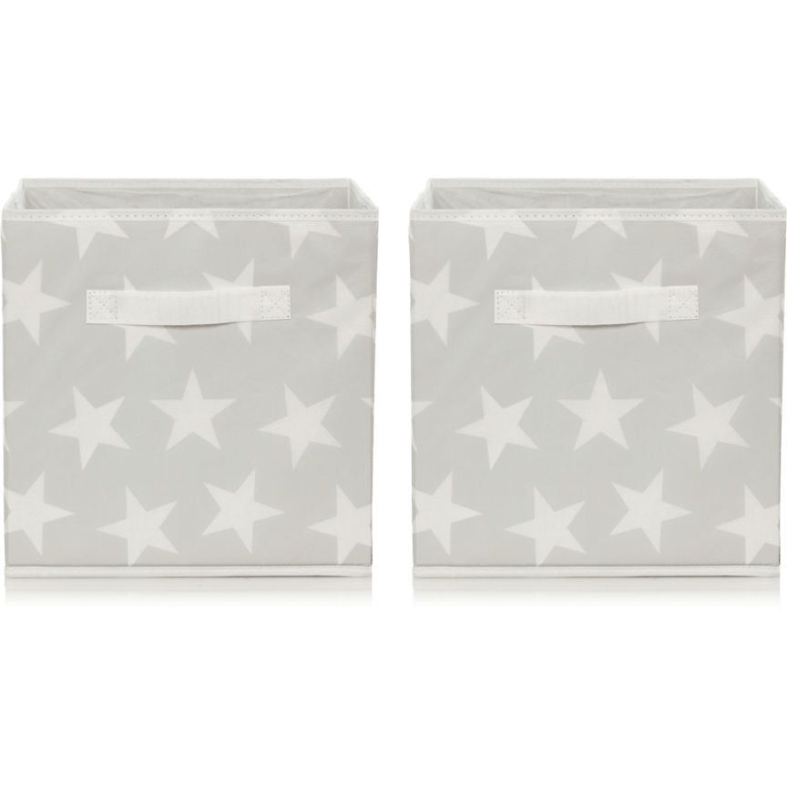 George Home Grey Star Print Storage Boxes