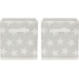 George Home Grey Star Print Storage Boxes General Household ASDA   