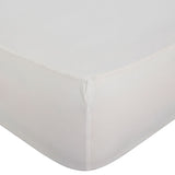 George Home Brushed Cotton White Fitted Sheet Double - McGrocer