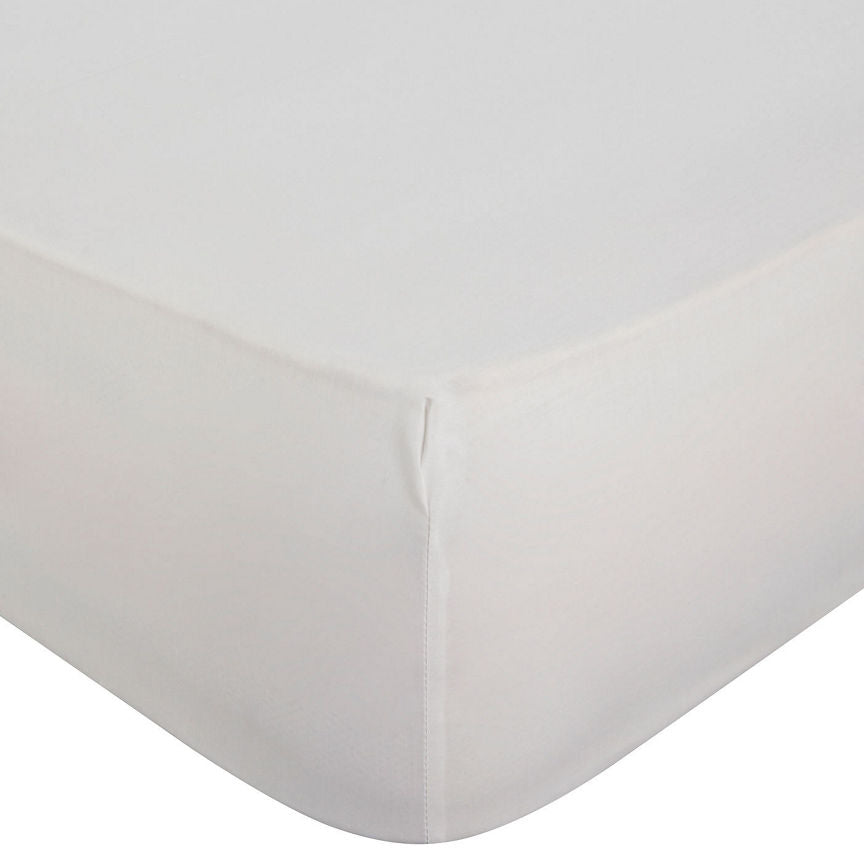 George Home Brushed Cotton White Fitted Sheet King - McGrocer