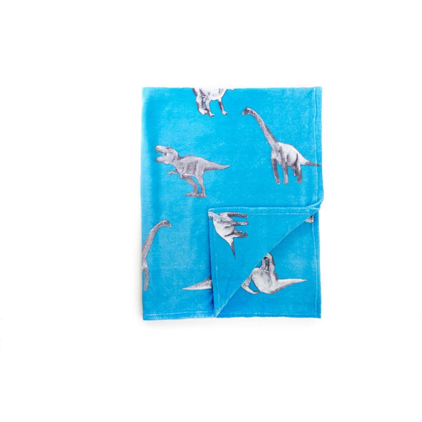 George Home Blue Dinosaur Fleece Throw