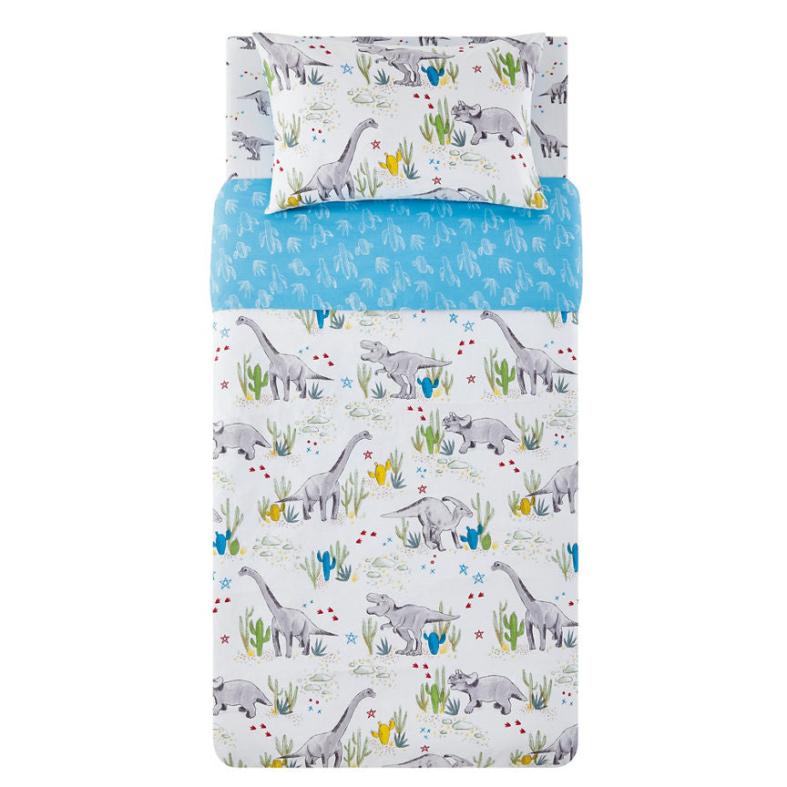 George Home Dinosaur Print Easy Care Reversible Single Duvet Set General Household ASDA   