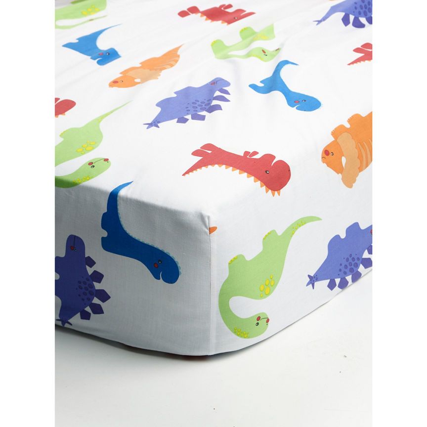 George Home Dinosaur Easy Care Single Fitted Sheet General Household ASDA   