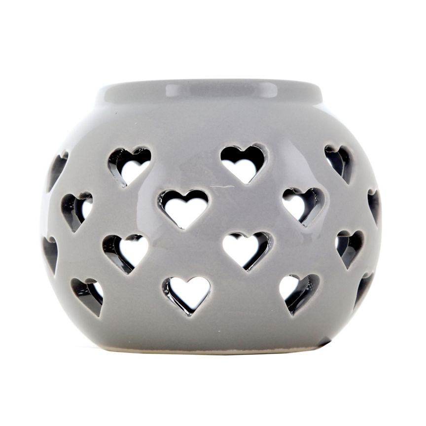George Home Grey Cut Out Heart Tealight Holder - McGrocer