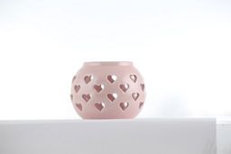 George Home Pink Cut Out Heart Tealight Holder