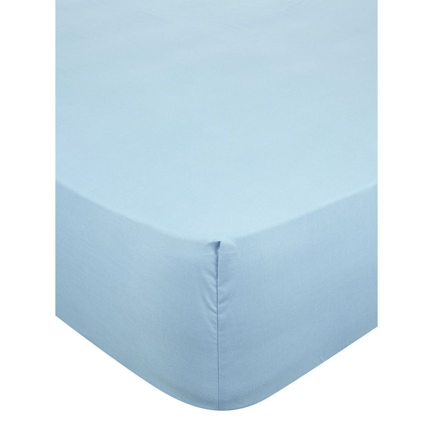 George Home Light Blue Fitted Sheet Single General Household ASDA   