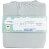 George Home Grey Crib Sheets - 2 Pack General Household ASDA   