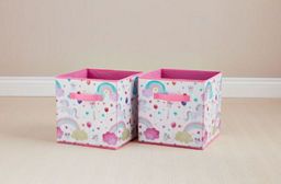 George Home Pink Unicorn Storage Boxes 2 Pack