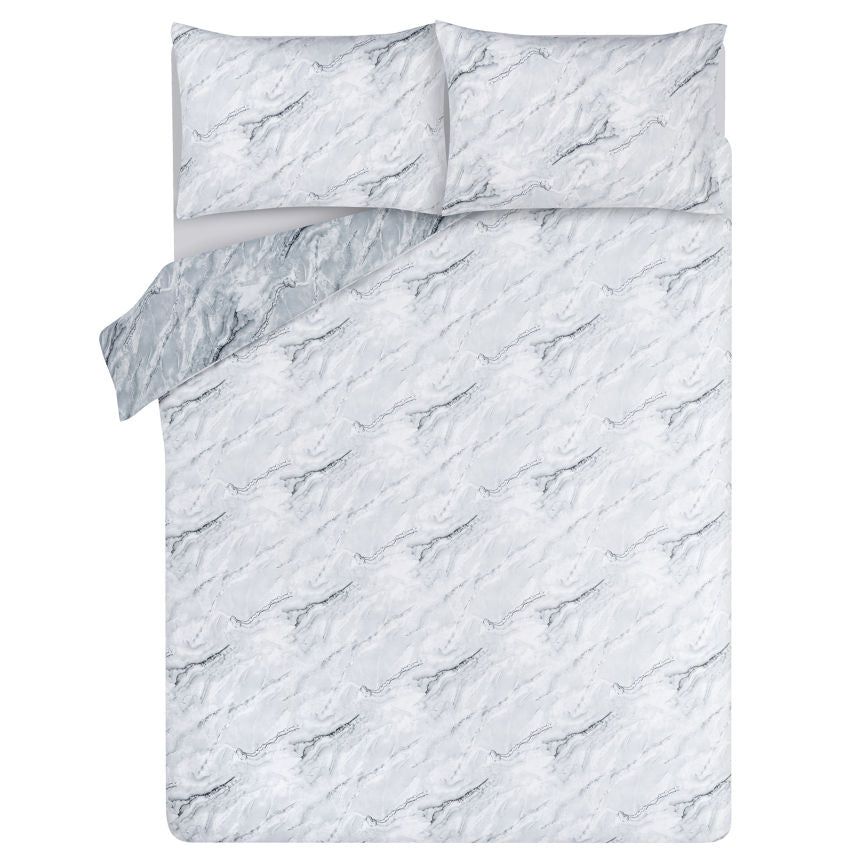 George Home Marble Effect Easy Care Reversible King Duvet Set