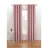 George Home Pink Matt Velvet Lined Eyelet Curtains General Household ASDA   
