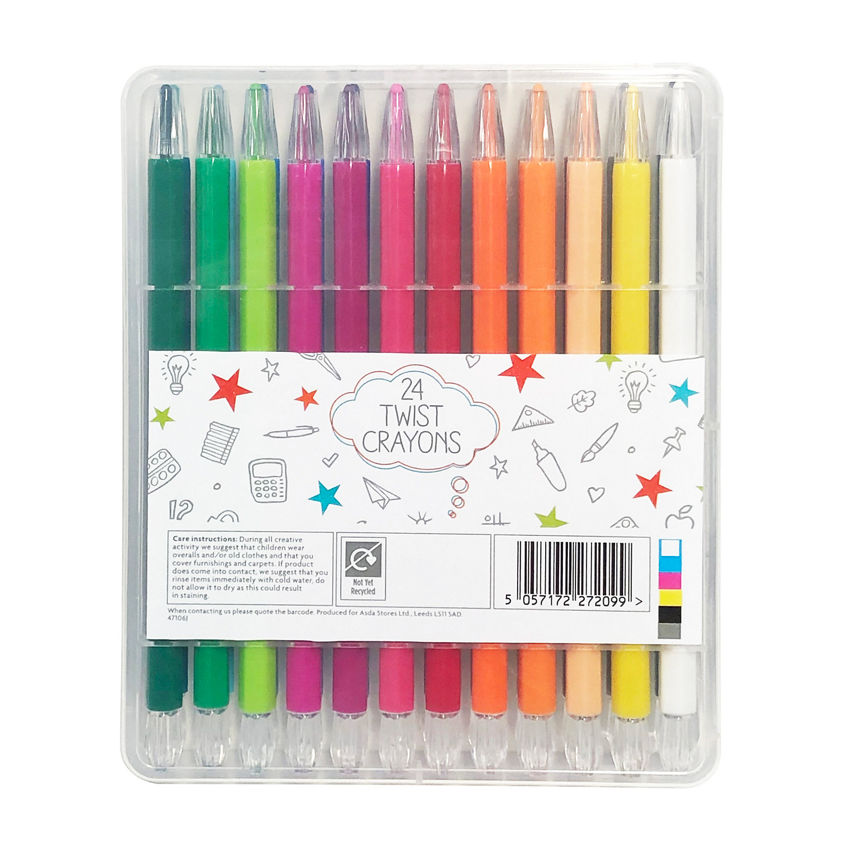 ASDA Twist Crayons 24 Pack Office Supplies ASDA   