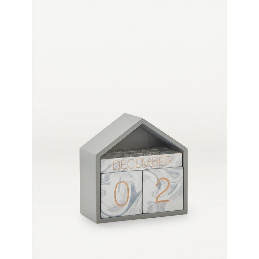 George Home Grey And Gold Marble Calendar Block General Household ASDA   