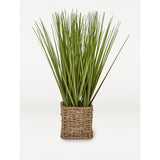 George Home Faux Grass In Woven Pot 40cm - McGrocer