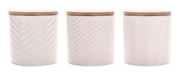 George Home White Knitted Canisters