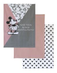 George Home Multi Disney Mickey Mouse Tea Towels - 3 Pack