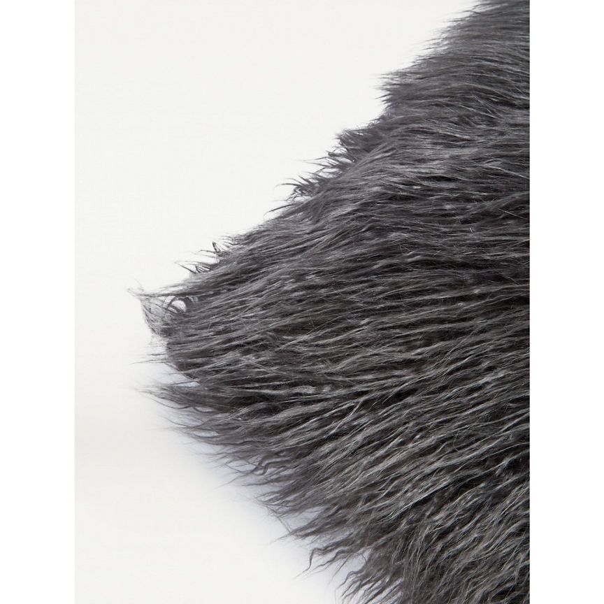 George Home Charcoal Mongolian Faux Fur Cushion