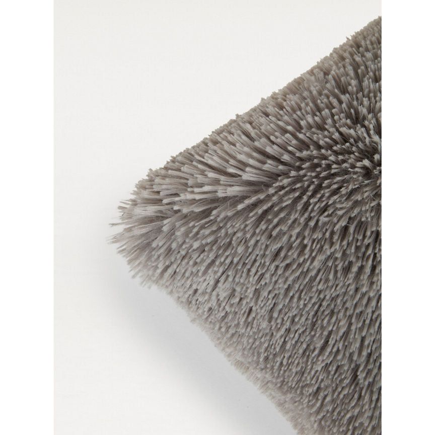 George Home Grey Faux Fur Shaggy Cushion