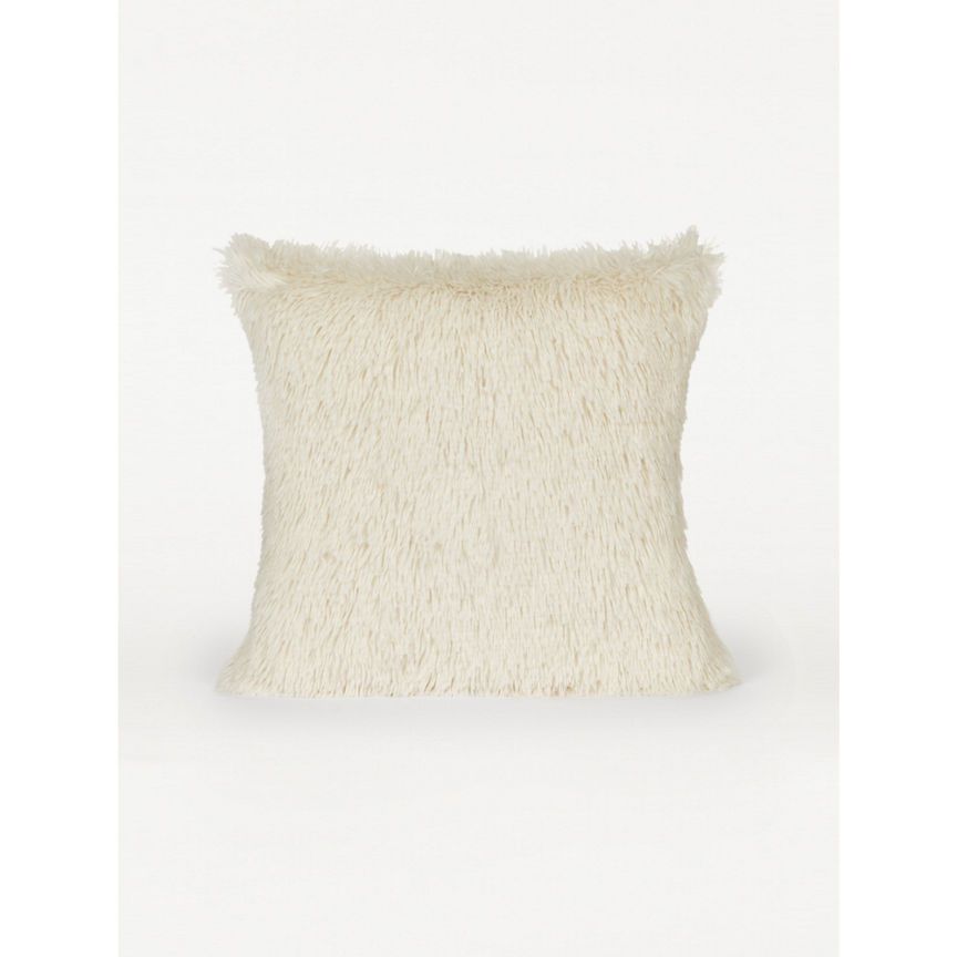 George Home White Faux Fur Shaggy Cushion General Household ASDA   