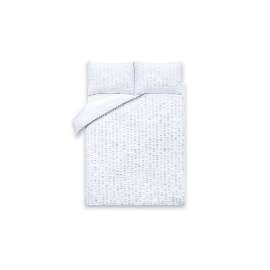 George Home White Seersucker Duvet Set