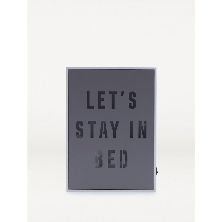 George Home Grey Let's Stay In Bed Sign