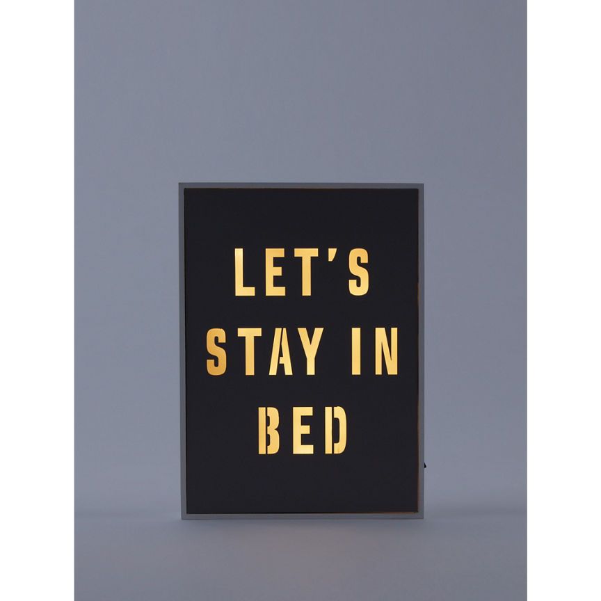 George Home Grey Let's Stay In Bed Sign General Household ASDA   