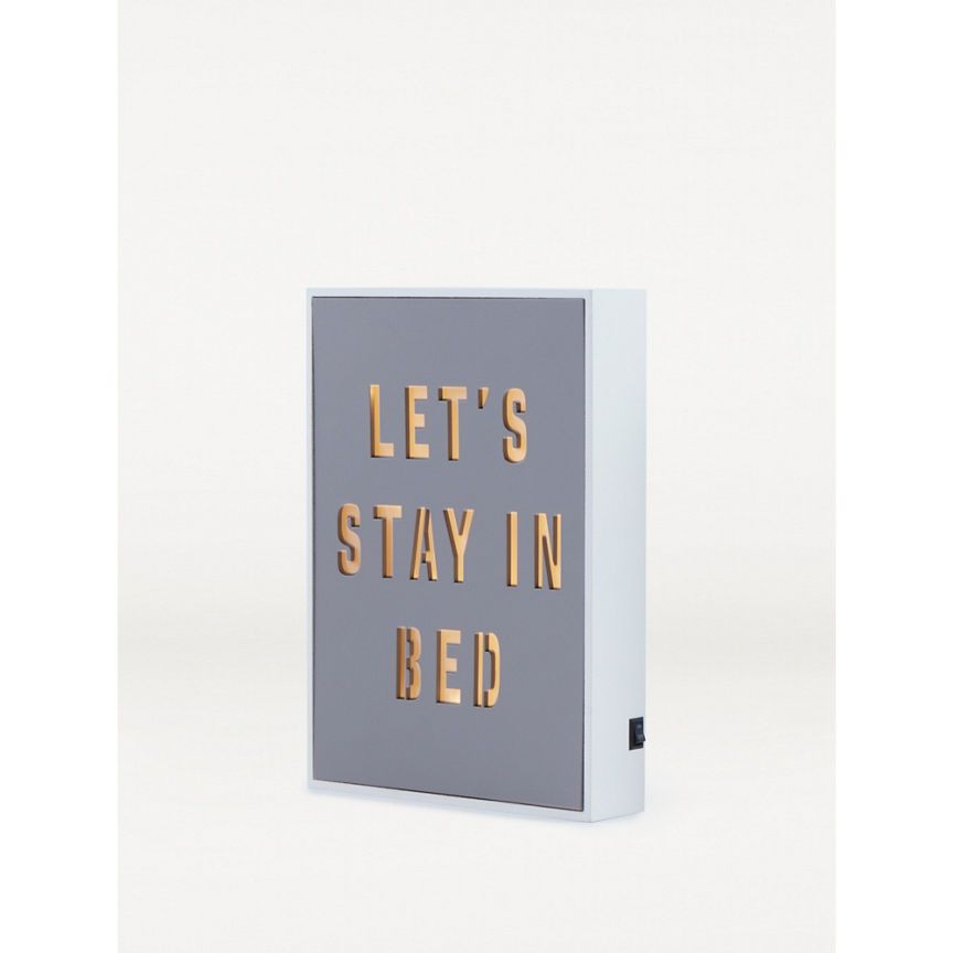 George Home Grey Let's Stay In Bed Sign General Household ASDA   