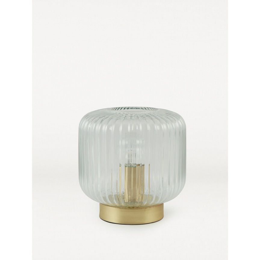 George Home Clear Ribbed Glass Lamp