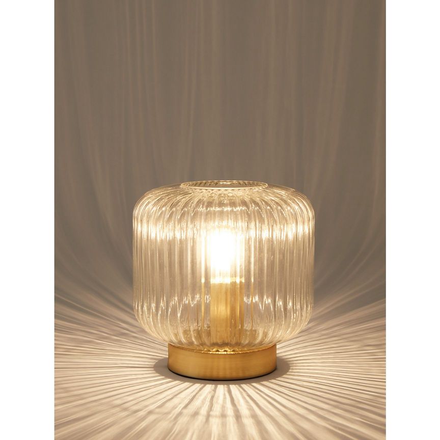 George Home Clear Ribbed Glass Lamp