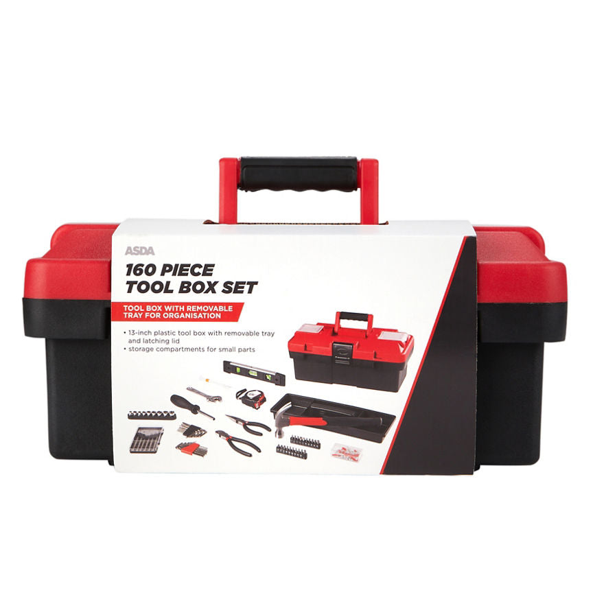 Hyper Tough 160 Piece Tool Box Set DIY ASDA   