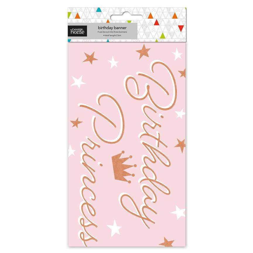 George Home Princess Birthday Banner General Household ASDA   