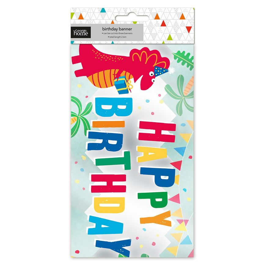 George Home Dinosaur Birthday Banner