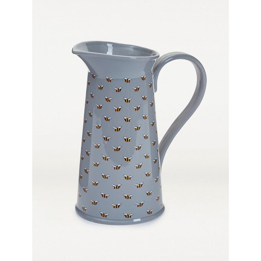 George Home Grey Bee Pattern Enamel Vase Jug