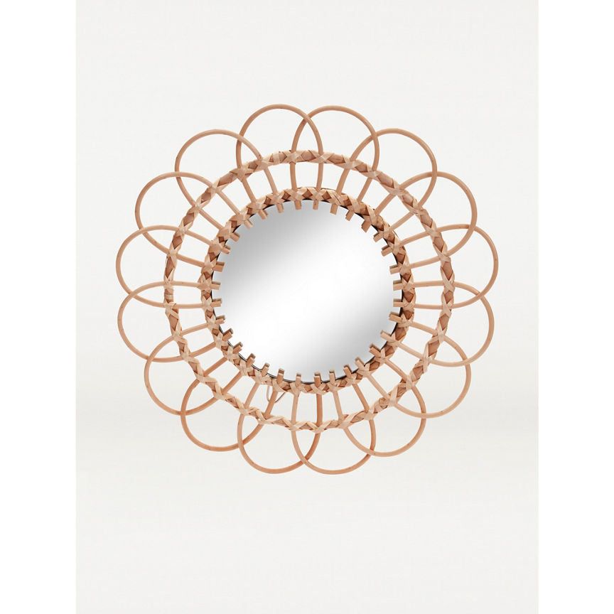 George Home Natural Hand Woven Willow Mirror