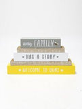 George Home Grey White and Yellow Family Story Block Sign General Household ASDA   