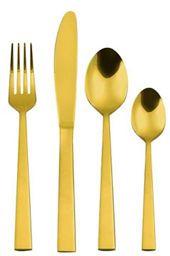 George Home Gold-Effect Stainless Steel Cutlery Set 16 Piece