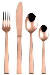 George Home Rose-Gold Effect Stainless Steel Cutlery Set 16 Piece General Household ASDA   