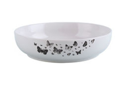 George Home White Butterfly Pattern Pasta Bowl