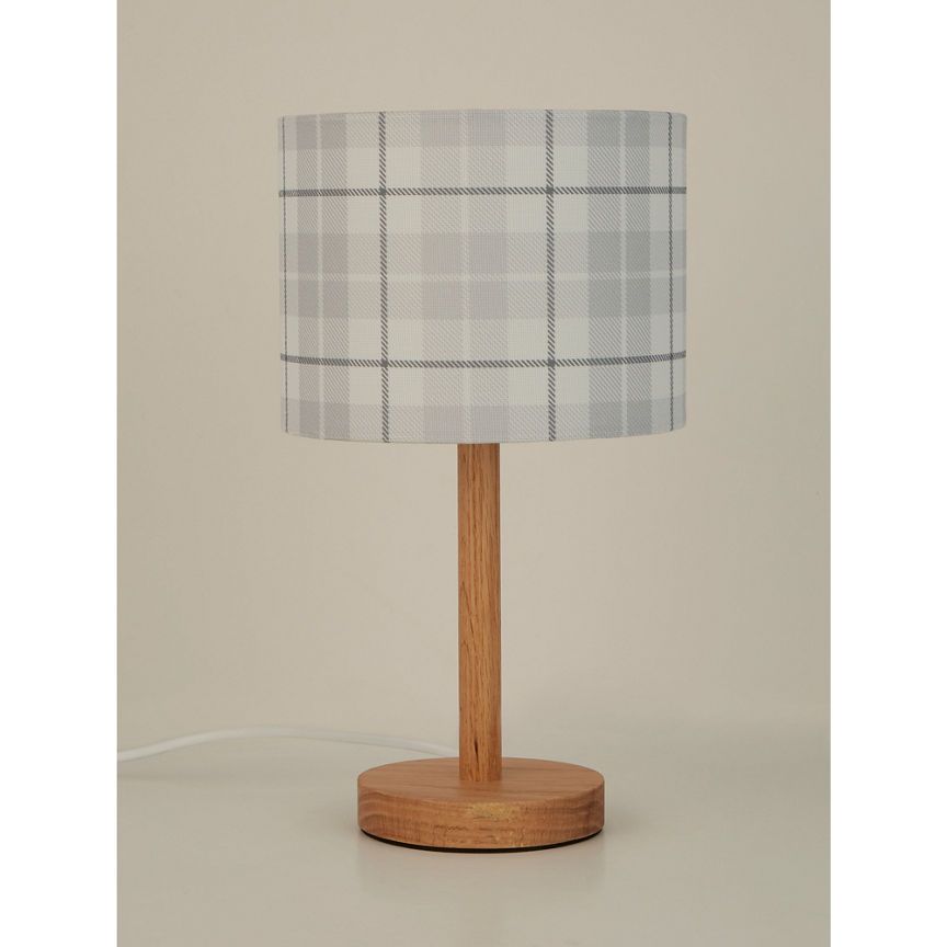 George Home Grey Check Print Table Lamp